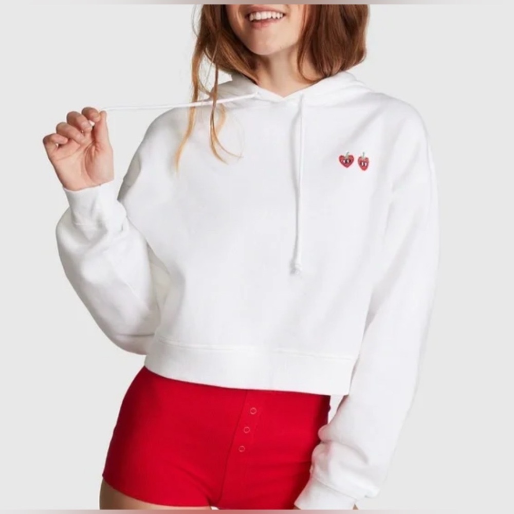 PINK Victoria's Secret Berry Sweet Strawberry Hoodie Sweatshirt Women’s Size XXL